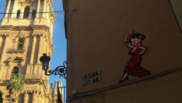sztuka uliczna Invader Malaga